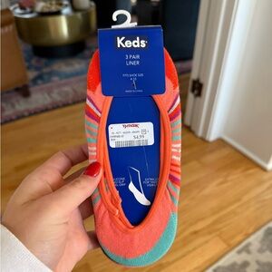 NWT Keds 3 Pair Liner Fits Shoe Size 4-10